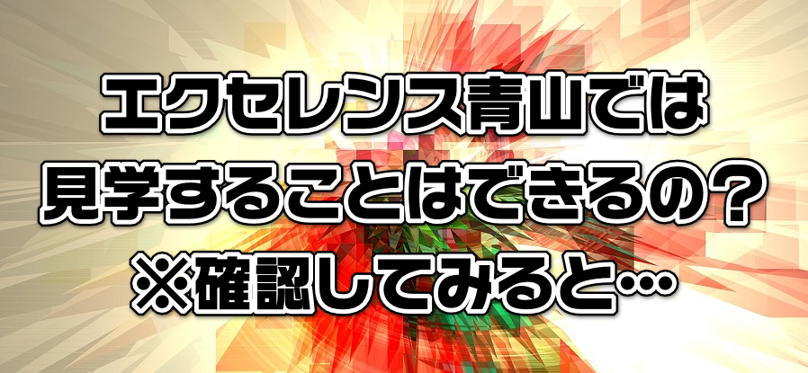エクセレンス青山では見学することはできるの?※確認してみると…